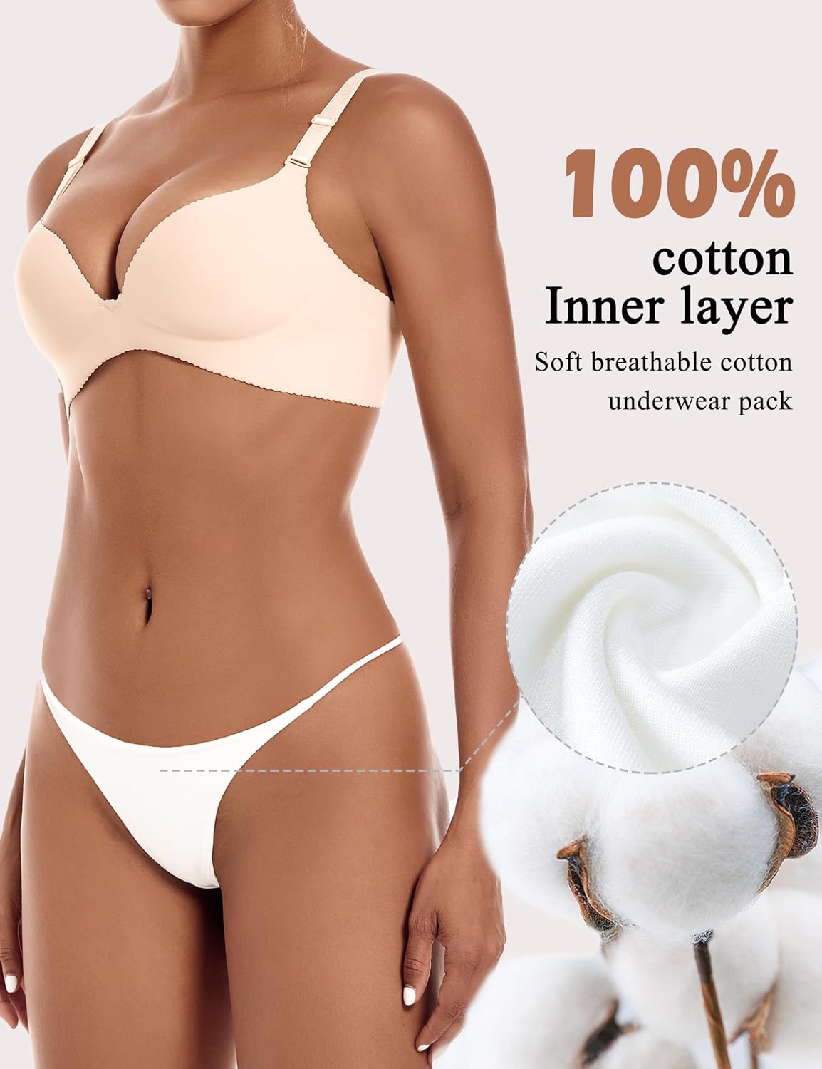 VISSAY Cotton Thongs for Women 6-Pack — image 5