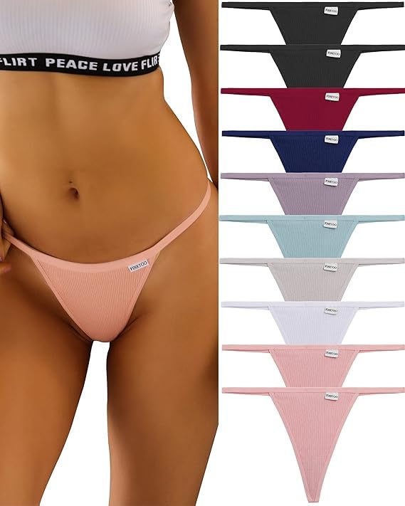 FINETOO 10-Pack Cotton Thongs for Women — image 4