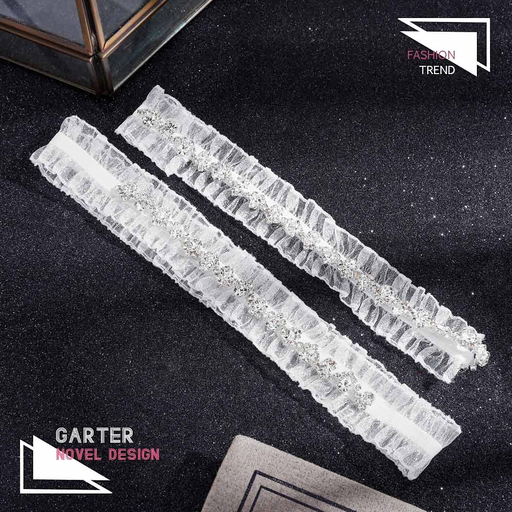 EVAZEN Wedding Rhinestone Lace Garter — image 2