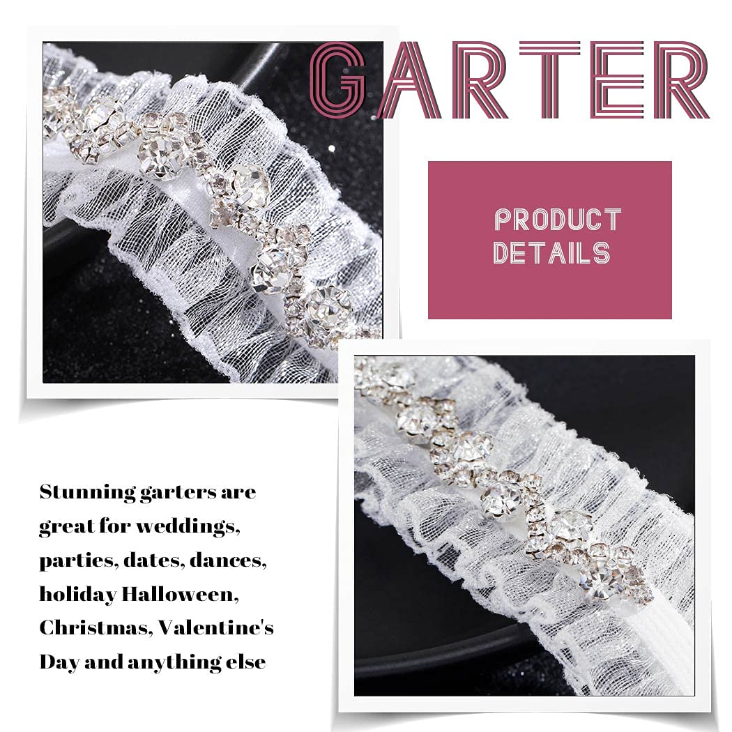 EVAZEN Wedding Rhinestone Lace Garter — image 6