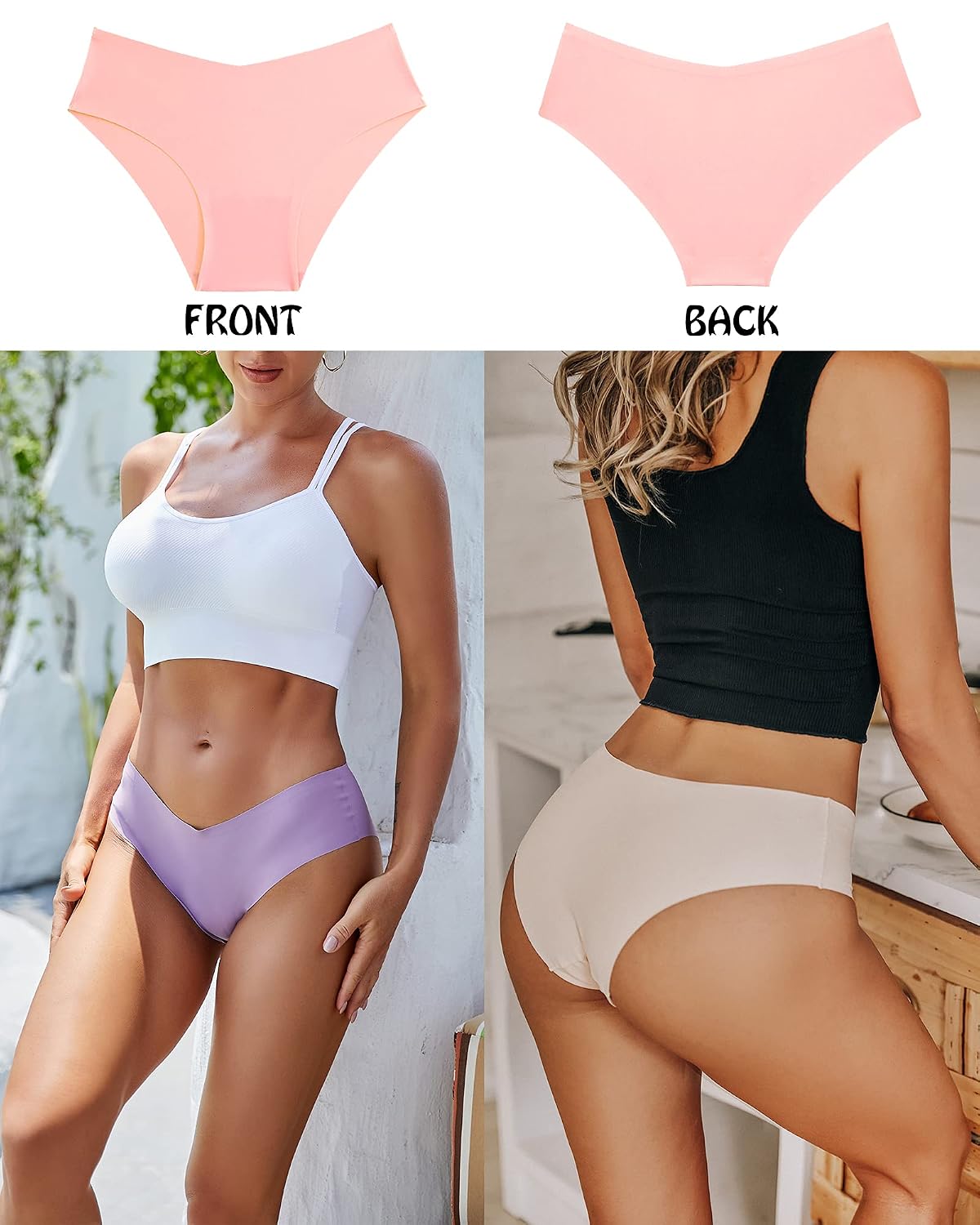 ROSYCORAL Women's Seamless Cheeky Panties 9-Pack — image 3