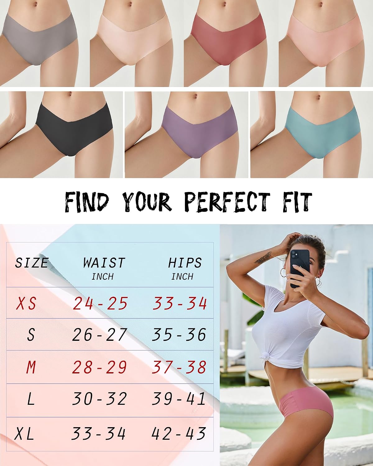 ROSYCORAL Women's Seamless Cheeky Panties 9-Pack — image 5