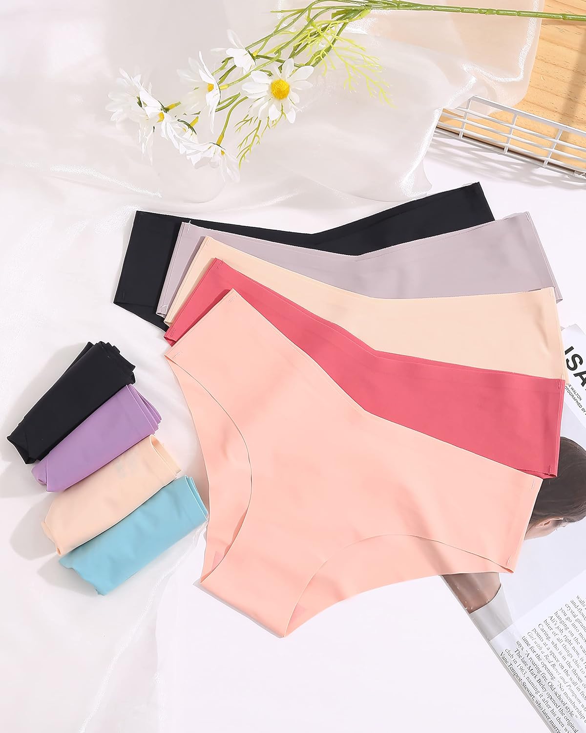 ROSYCORAL Women's Seamless Cheeky Panties 9-Pack — image 6