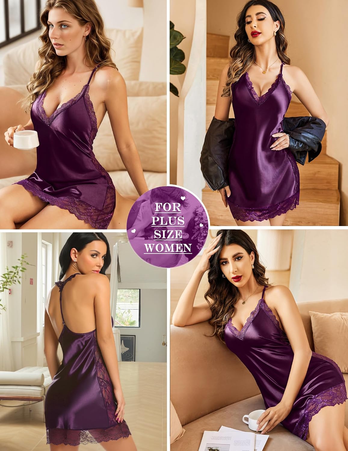 Avidlove Satin Lace Halter Babydoll Chemise — image 5