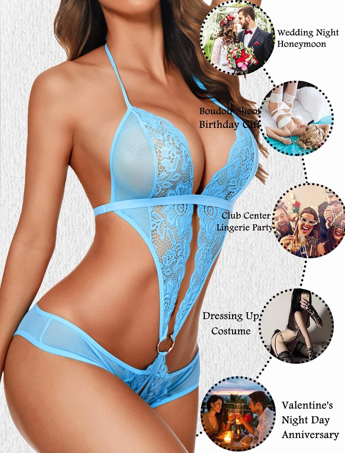 Avidlove Deep V Lace Teddy Bodysuit for Women — image 6