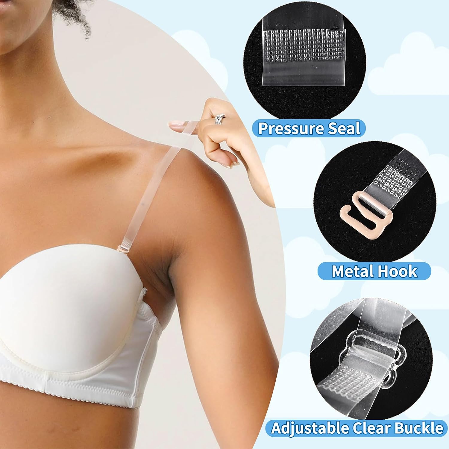 iMucci Clear Bra Straps for Women — image 3