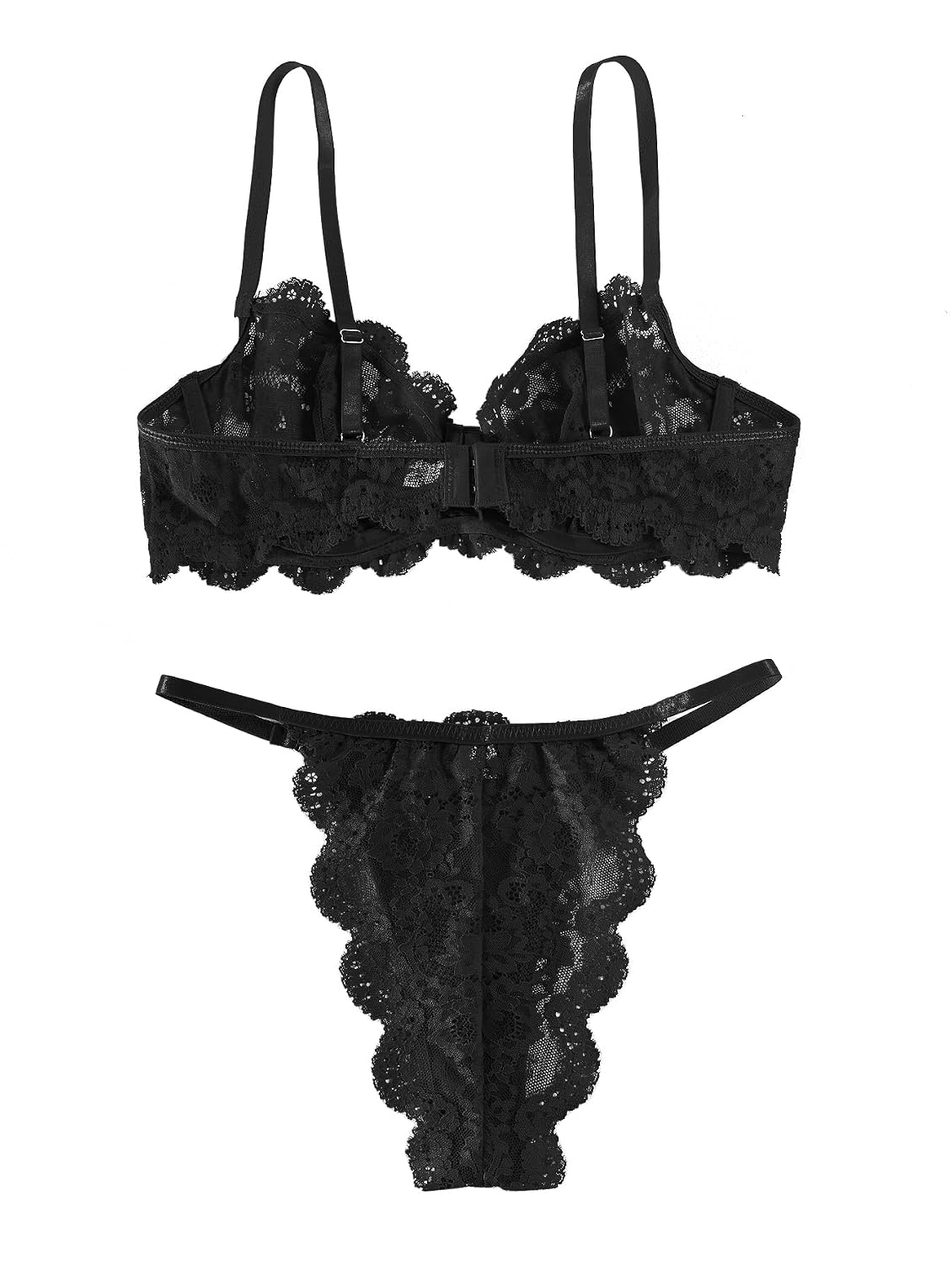 Lilosy Sheer Lace Push Up Bra and Garter Set — image 5