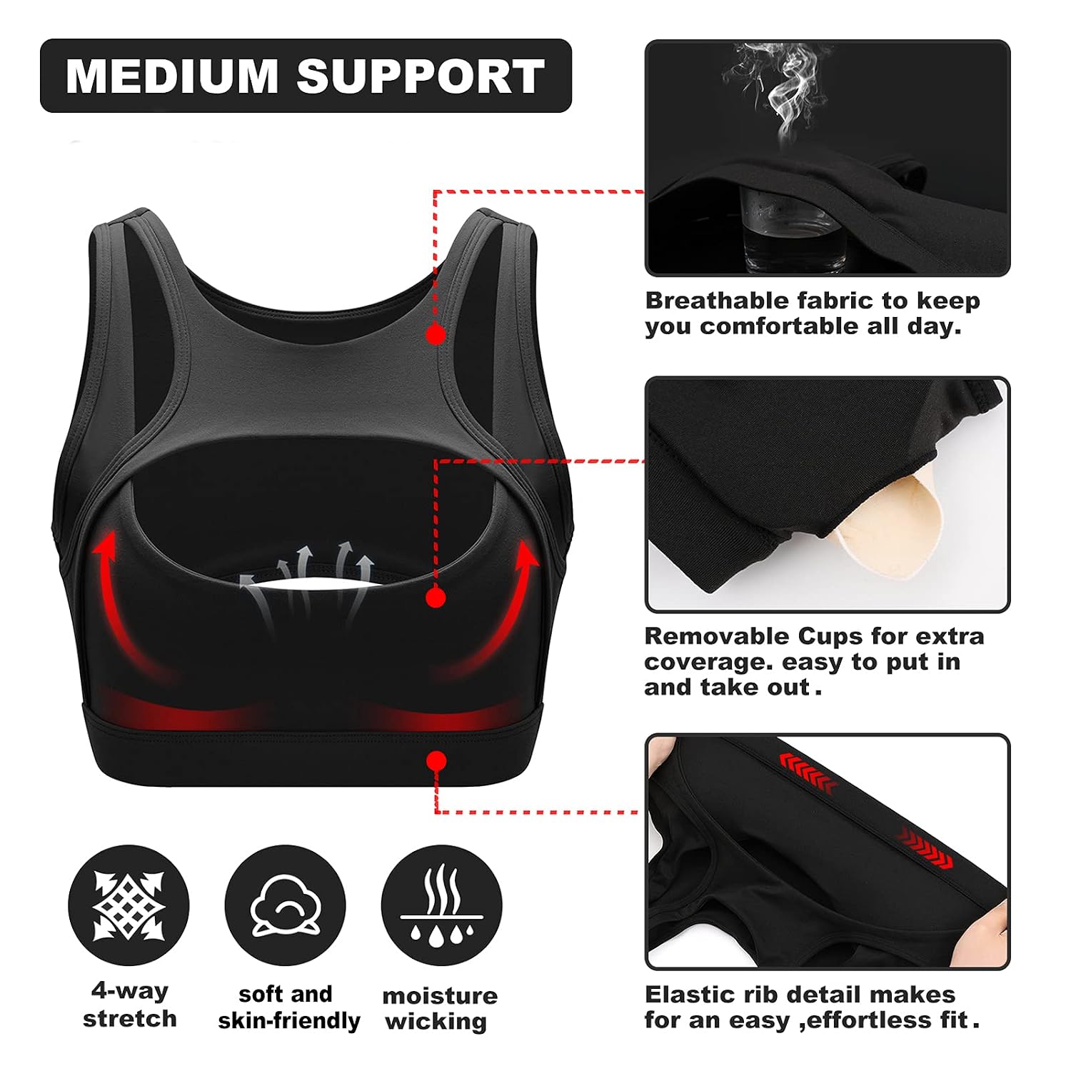 Betaven Push up Sports Bra Hollow Crop Top — image 6