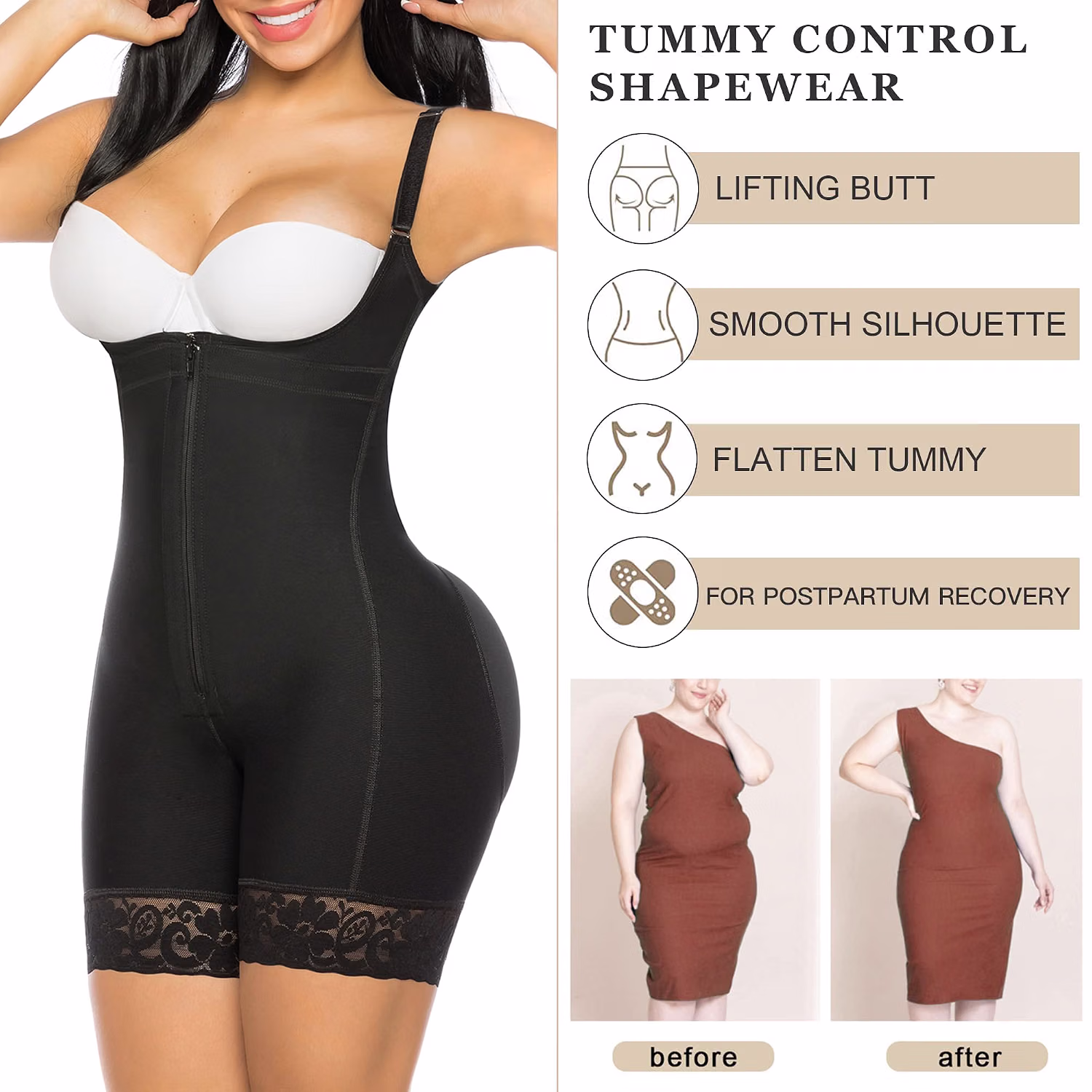 YIANNA Tummy Control Body Shaper Shapewear — image 6