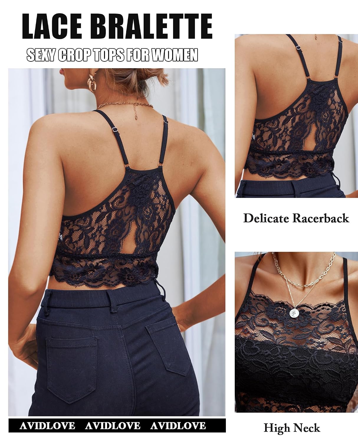 Avidlove Lace High Neck Camisole Bralette — image 4