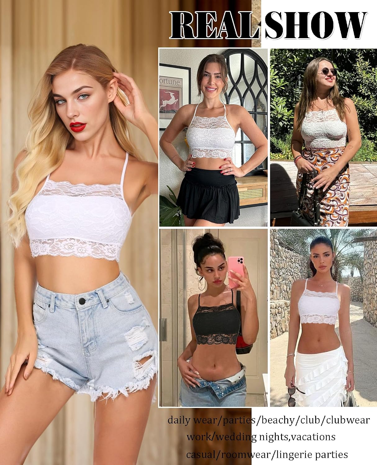 Avidlove Lace Camisole Crop Top Set — image 4