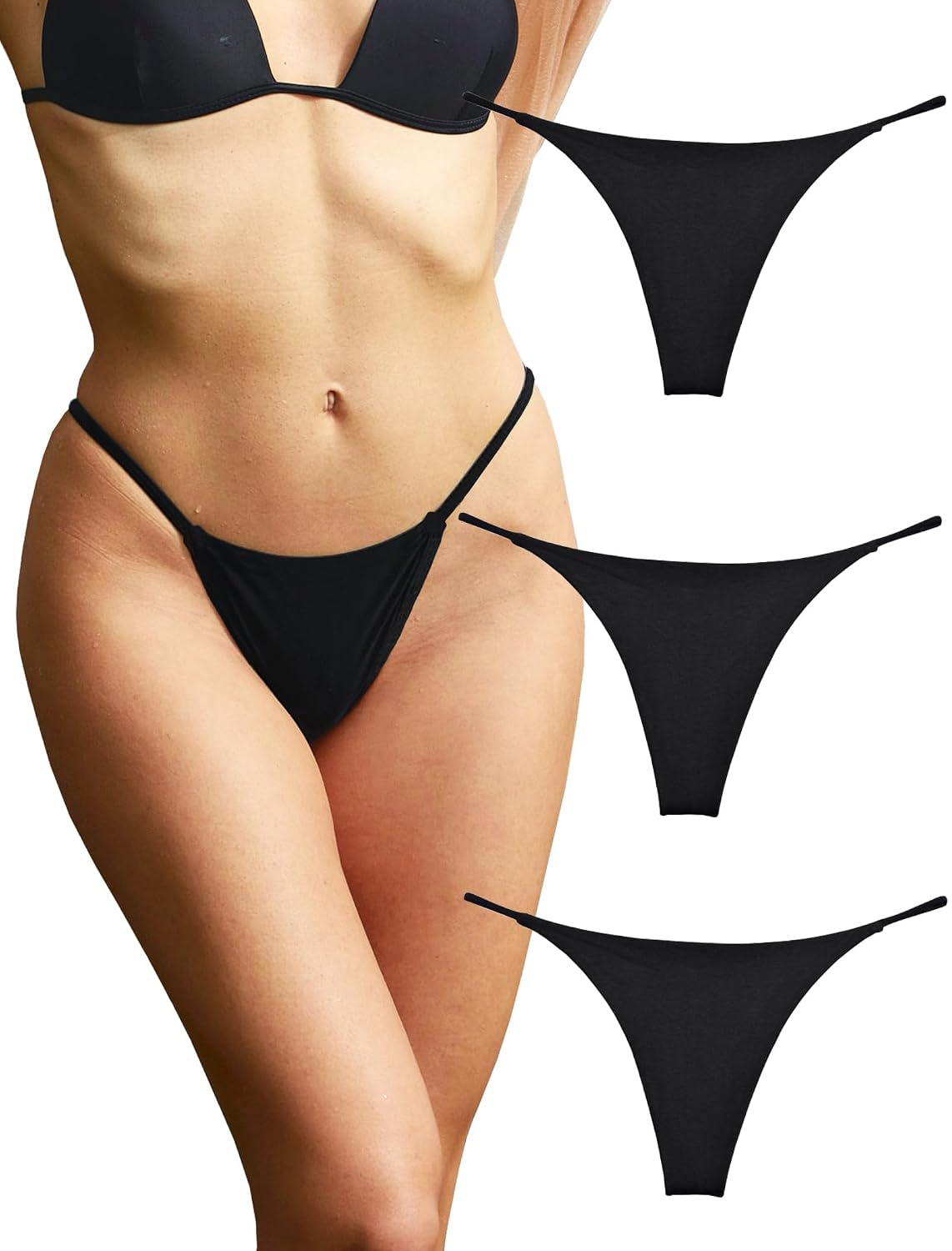 KUKU PANDA Cotton Thongs 3 Pack for Women
