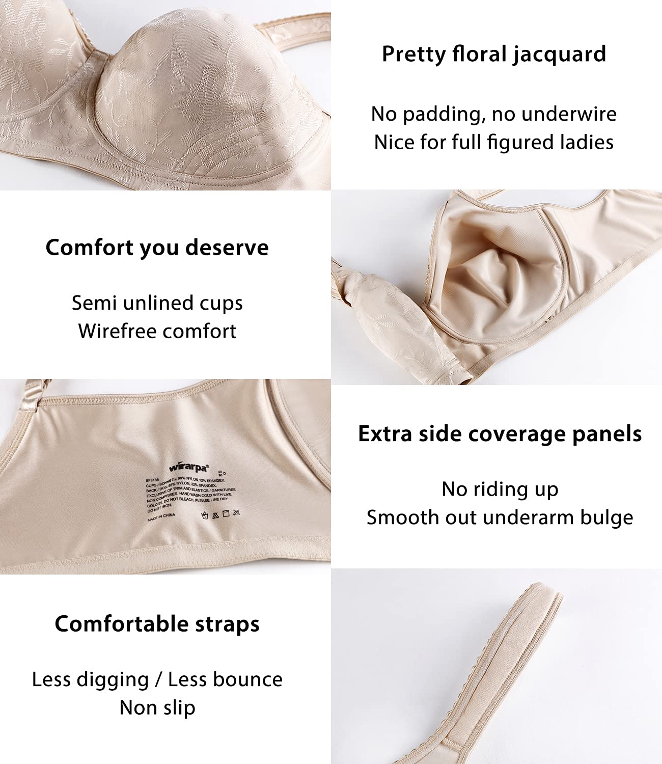 wirarpa Full Coverage Wireless Bra for Women — image 5