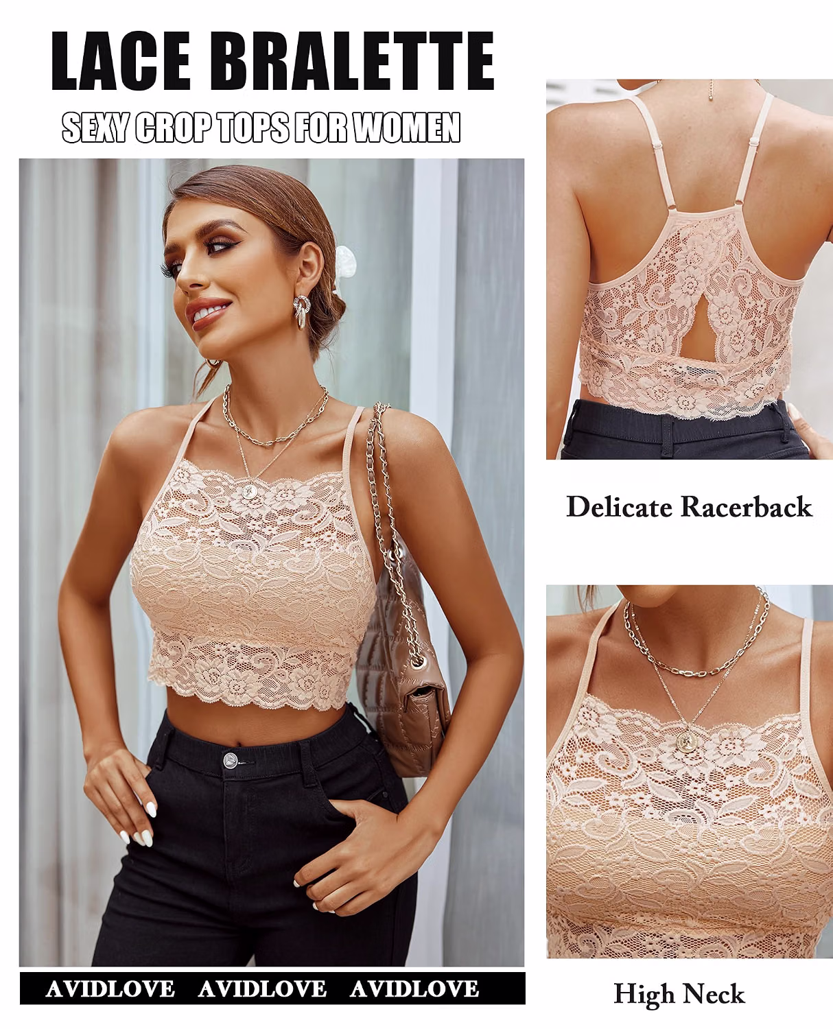 Avidlove Lace High Neck Racerback Bralette — image 2