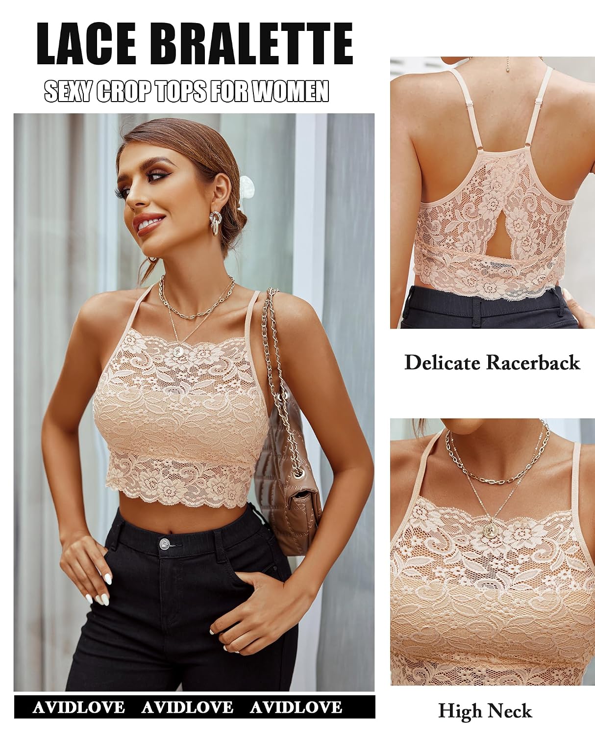 Avidlove High Neck Lace Bralette Camisole — image 2