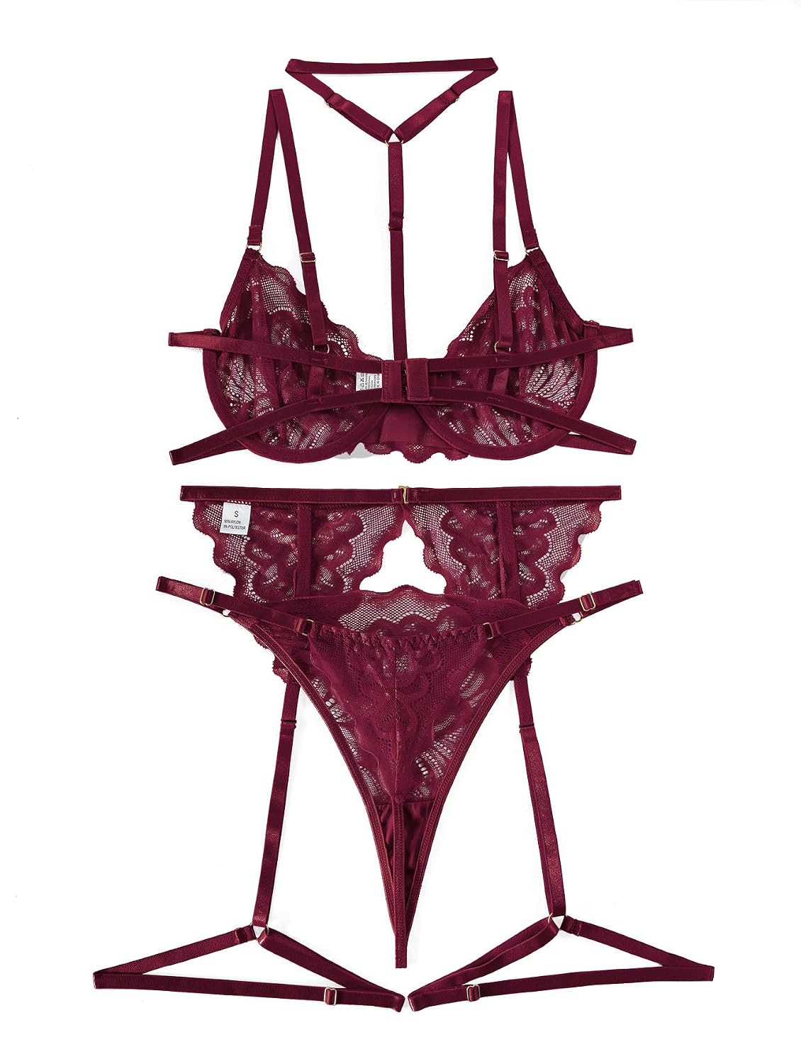 Lilosy 3-Piece Lace Lingerie Set with Garter — image 4
