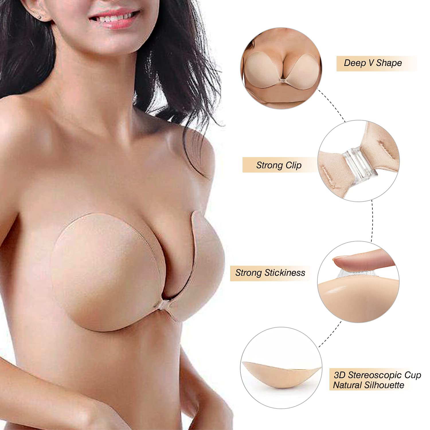 queensecret Invisible Silicone Self-Adhesive Push Up Bra — image 2