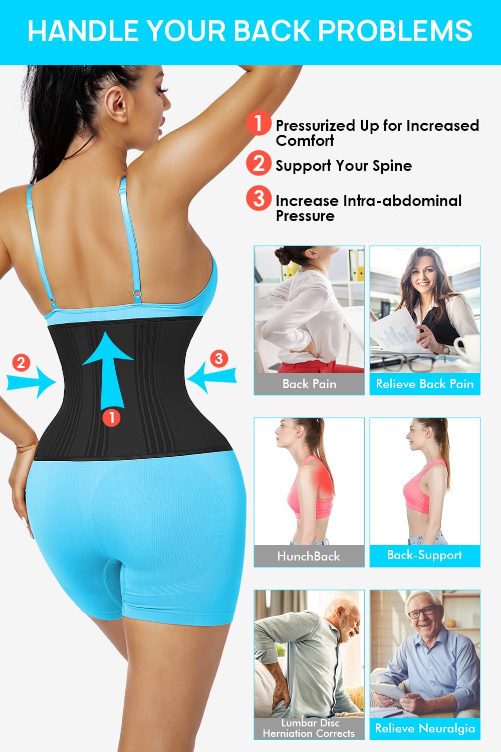 LUXURY-VITA Short Torso Waist Trainer Faja Body Shaper — image 2