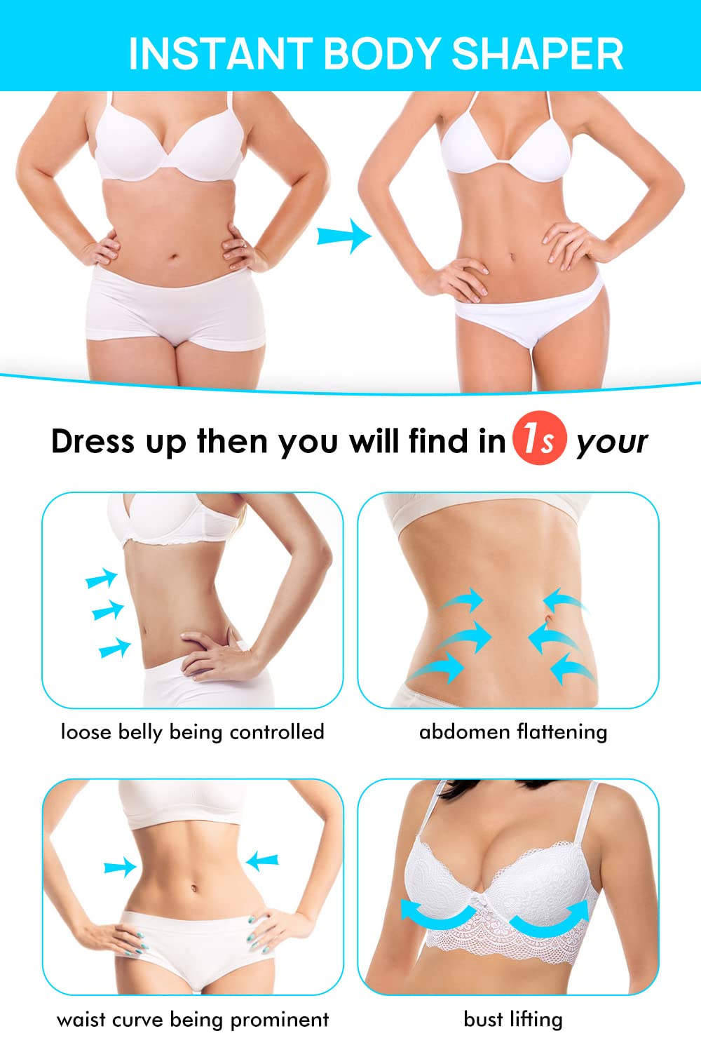 LUXURY-VITA Short Torso Waist Trainer Faja Body Shaper — image 3