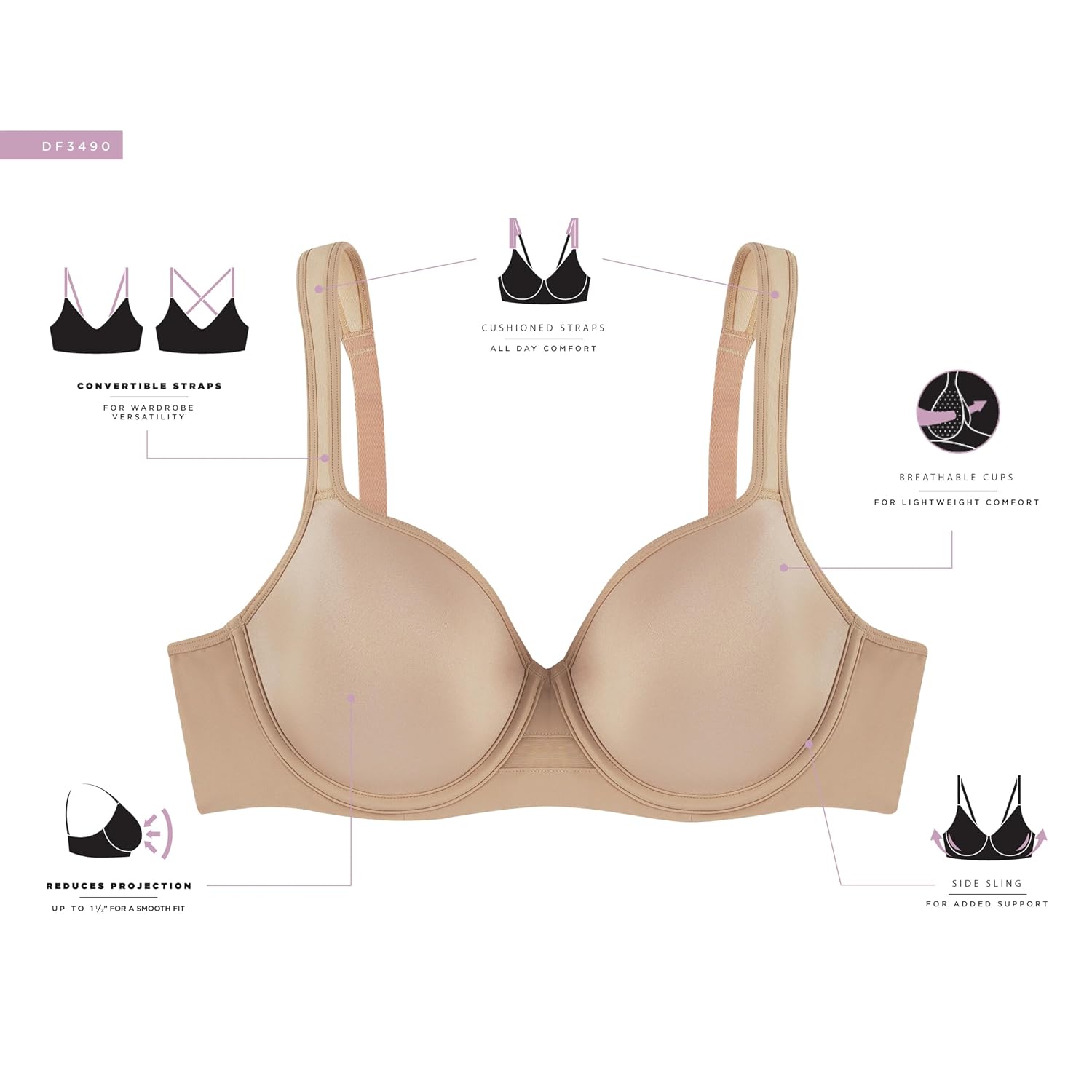 Bali One Smooth U Ultra Light Minimizer Bra — image 4