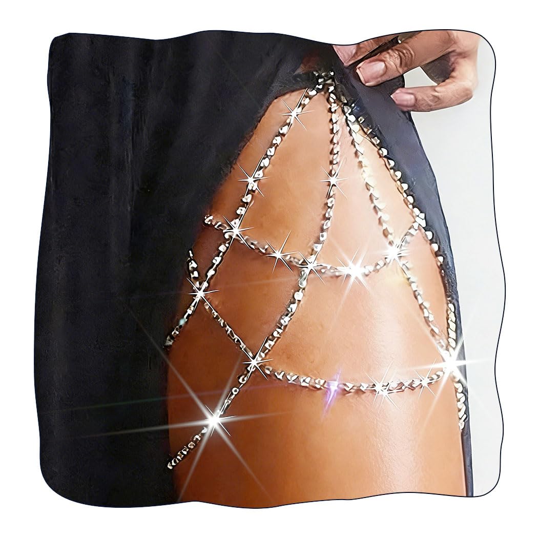 REETAN Rhinestone Thigh Garter Belt