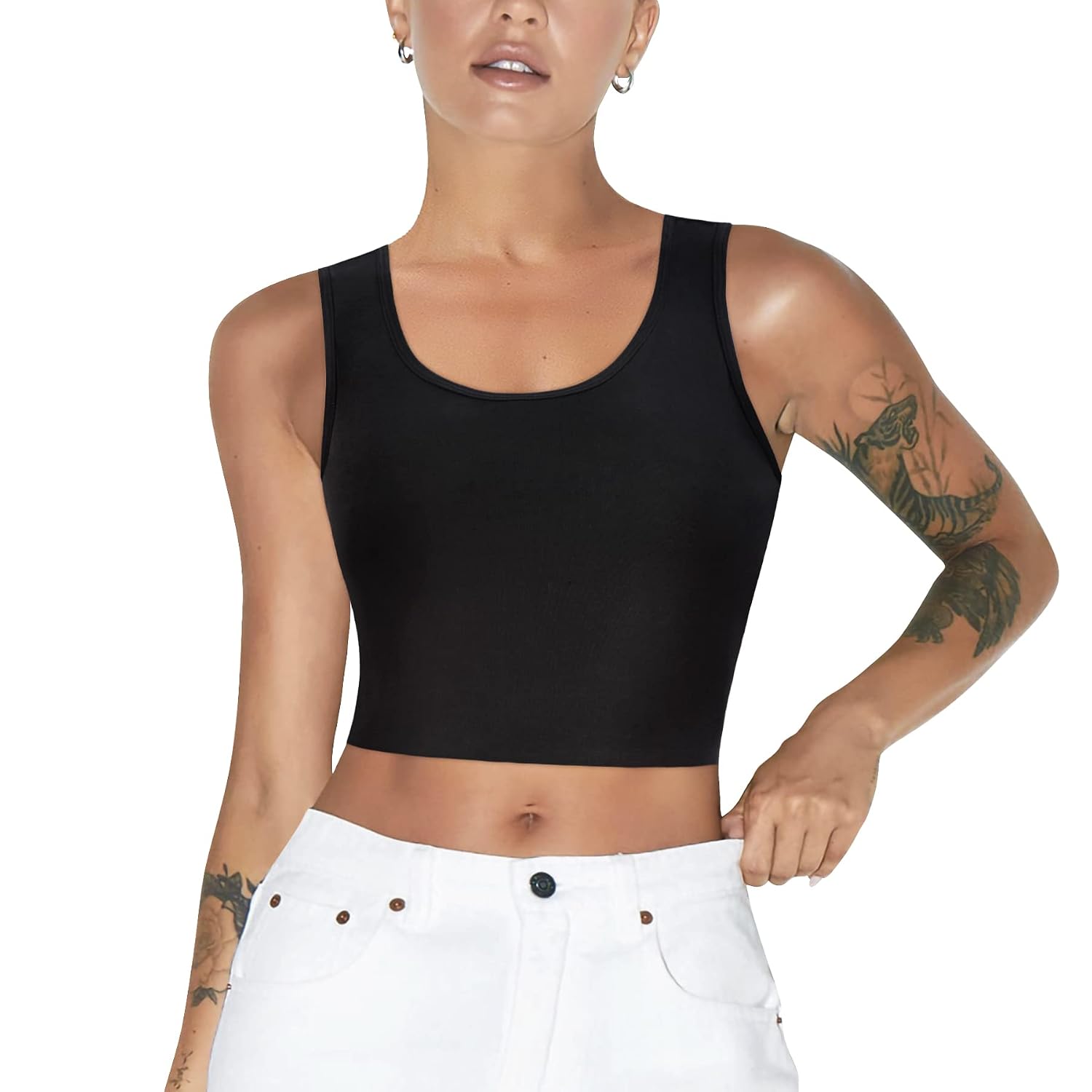 LODAY Elastic Chest Binder Pullover Tank Top