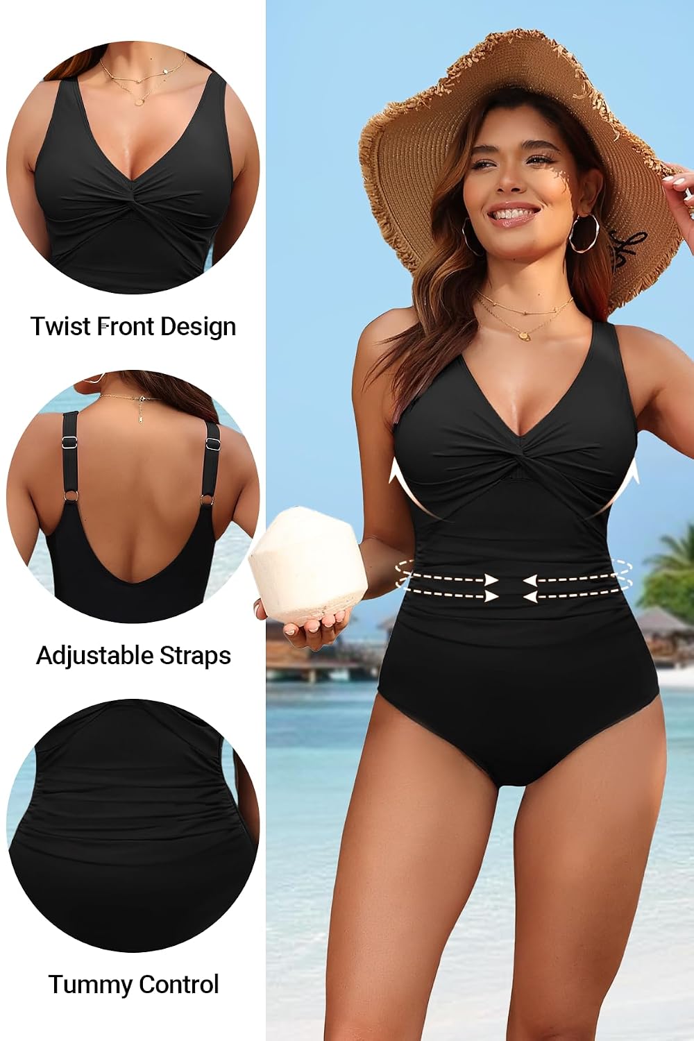 Holipick Tummy Control One Piece Swimsuit — image 4