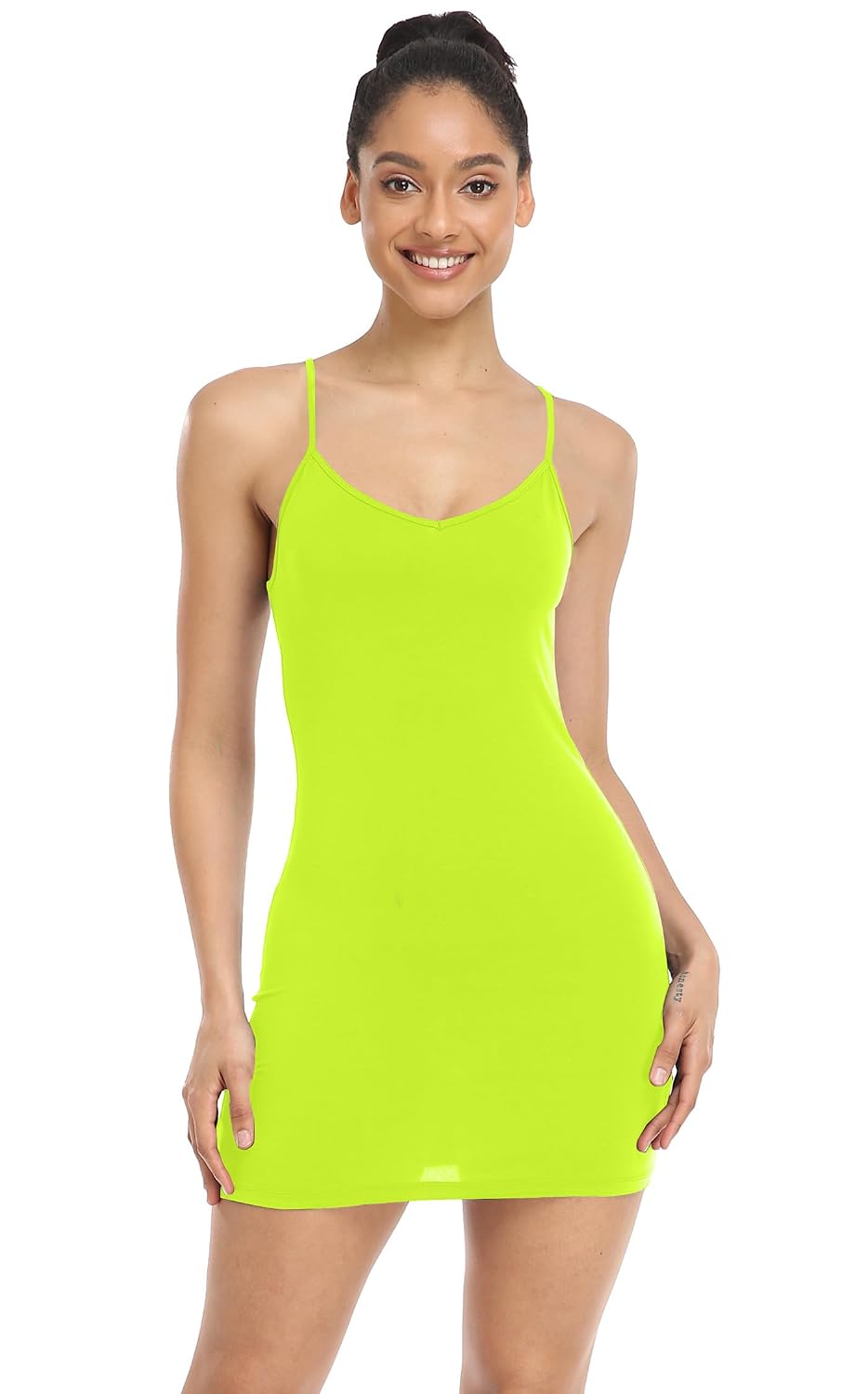 Qaffier Adjustable Spaghetti Strap Mini Slip Dress — image 8