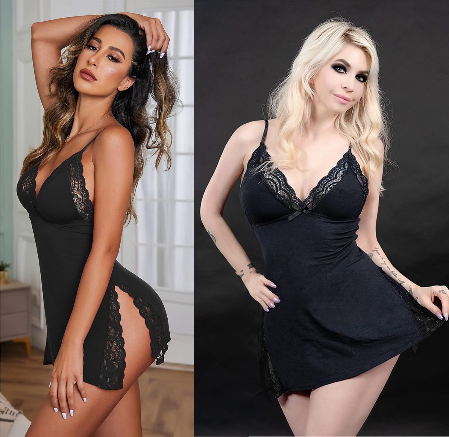 Avidlove Women's Sexy Spaghetti Strap Babydoll Nightgown — image 5