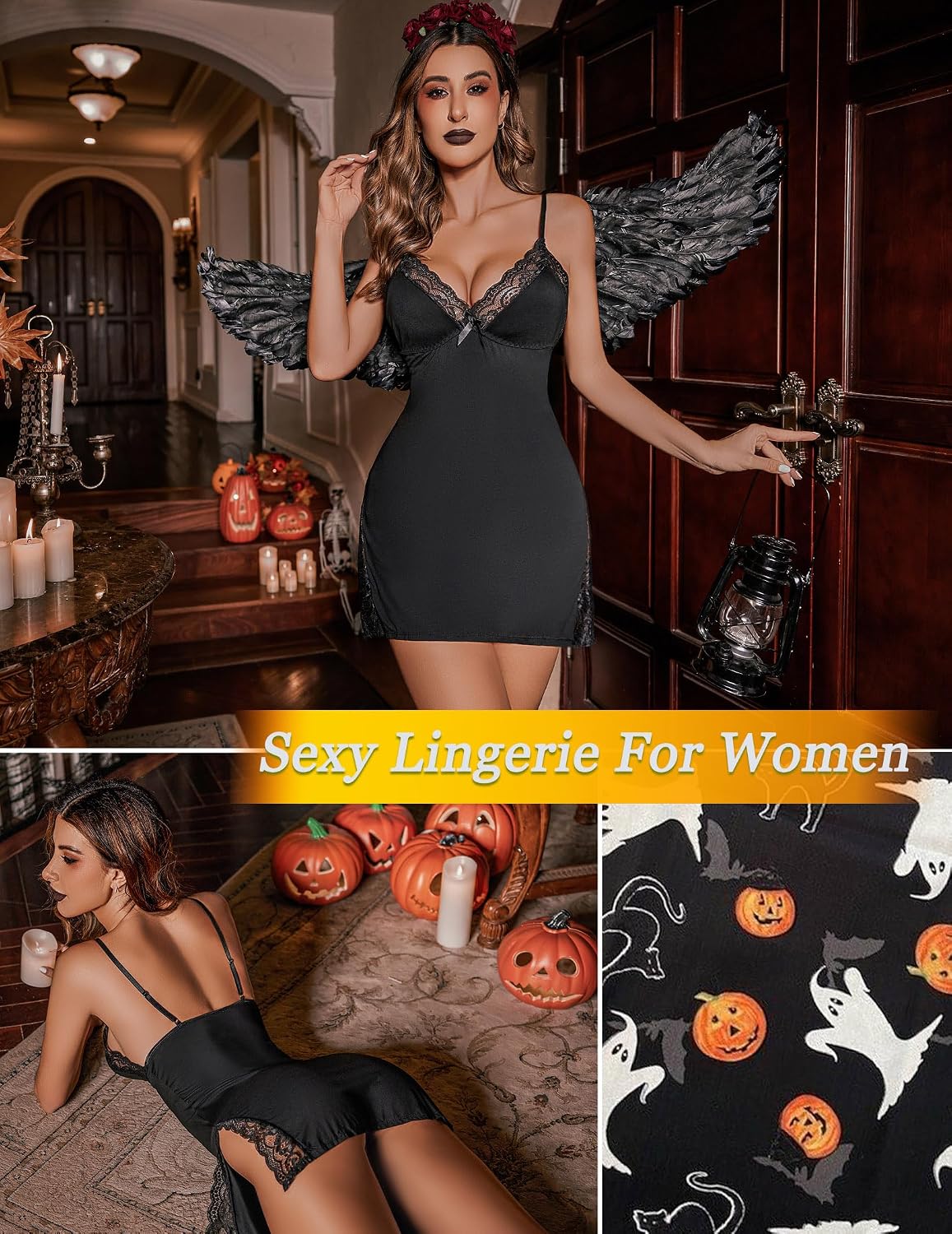 Avidlove Women's Sexy Spaghetti Strap Babydoll Nightgown — image 8