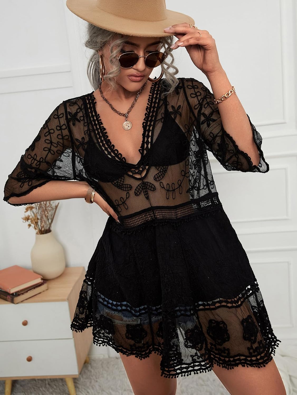 Eomenie Lace Bathing Suit Cover Up — image 4