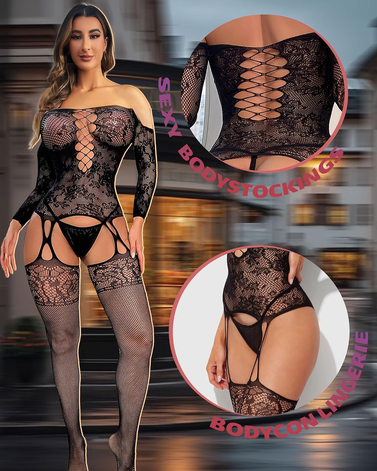 XIUSEMY Fishnet Bodystocking One Piece Lingerie — image 3