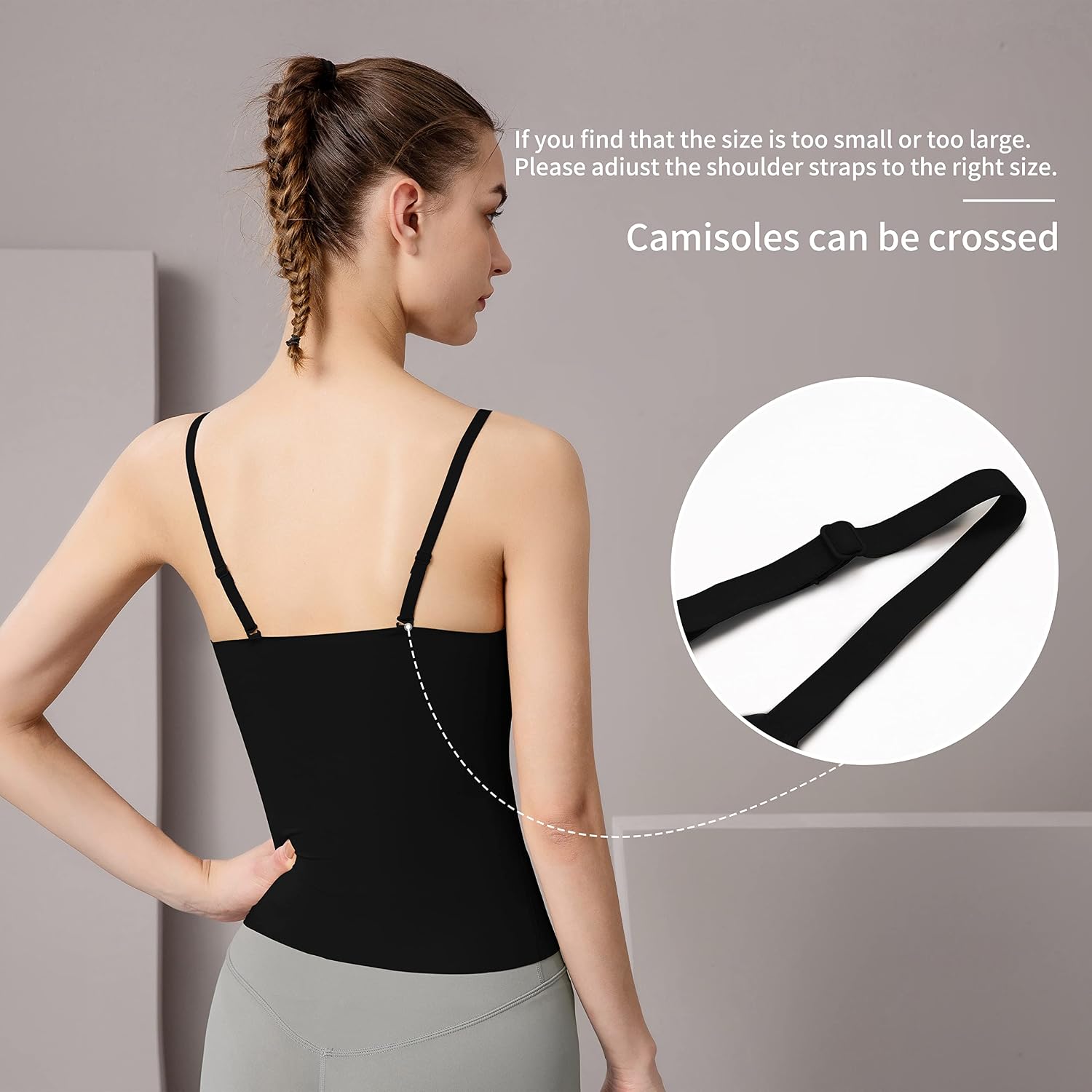 Artdear Women's Fit Camisole with Built-In Bra — image 3