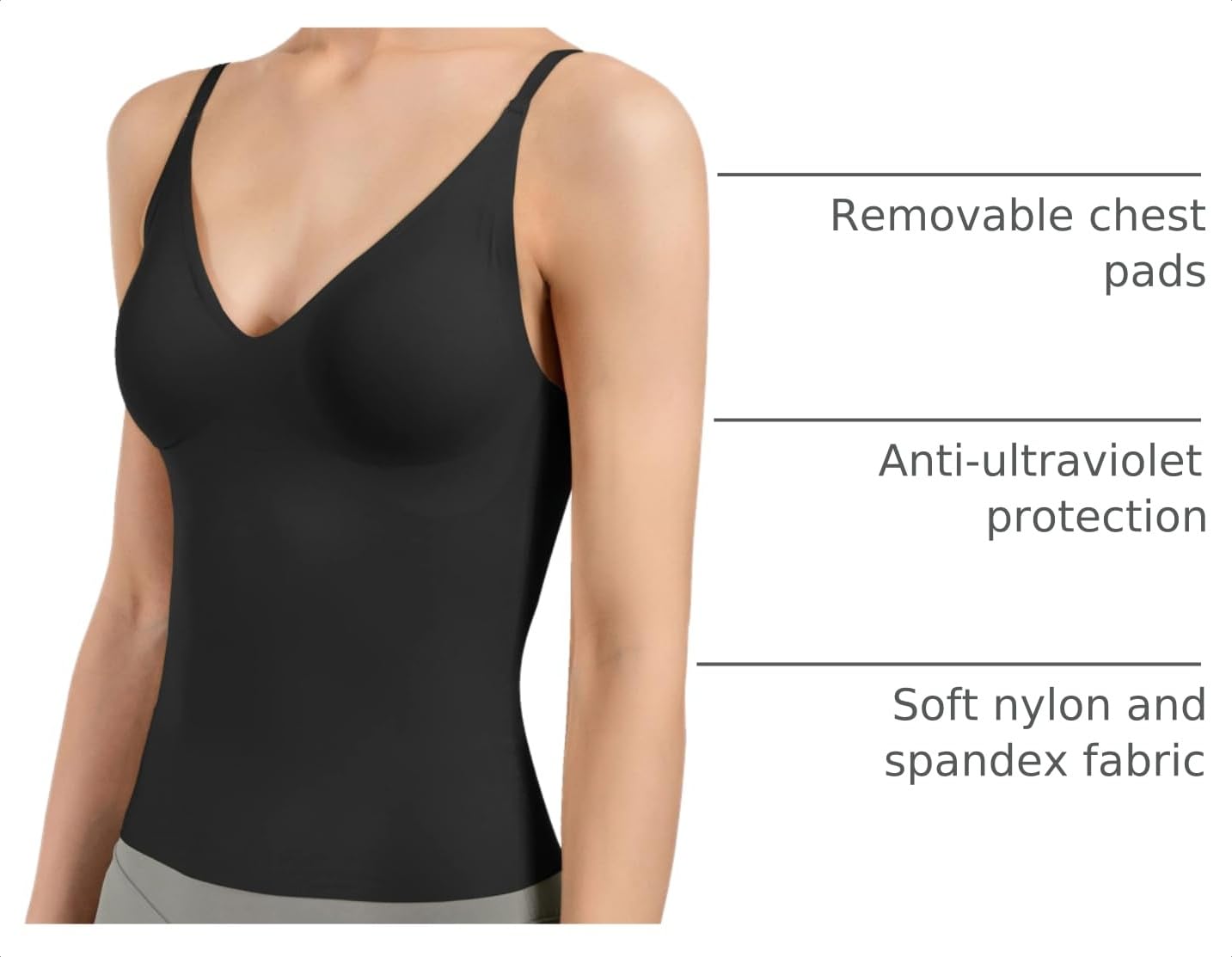 Artdear Women's Fit Camisole with Built-In Bra — image 4