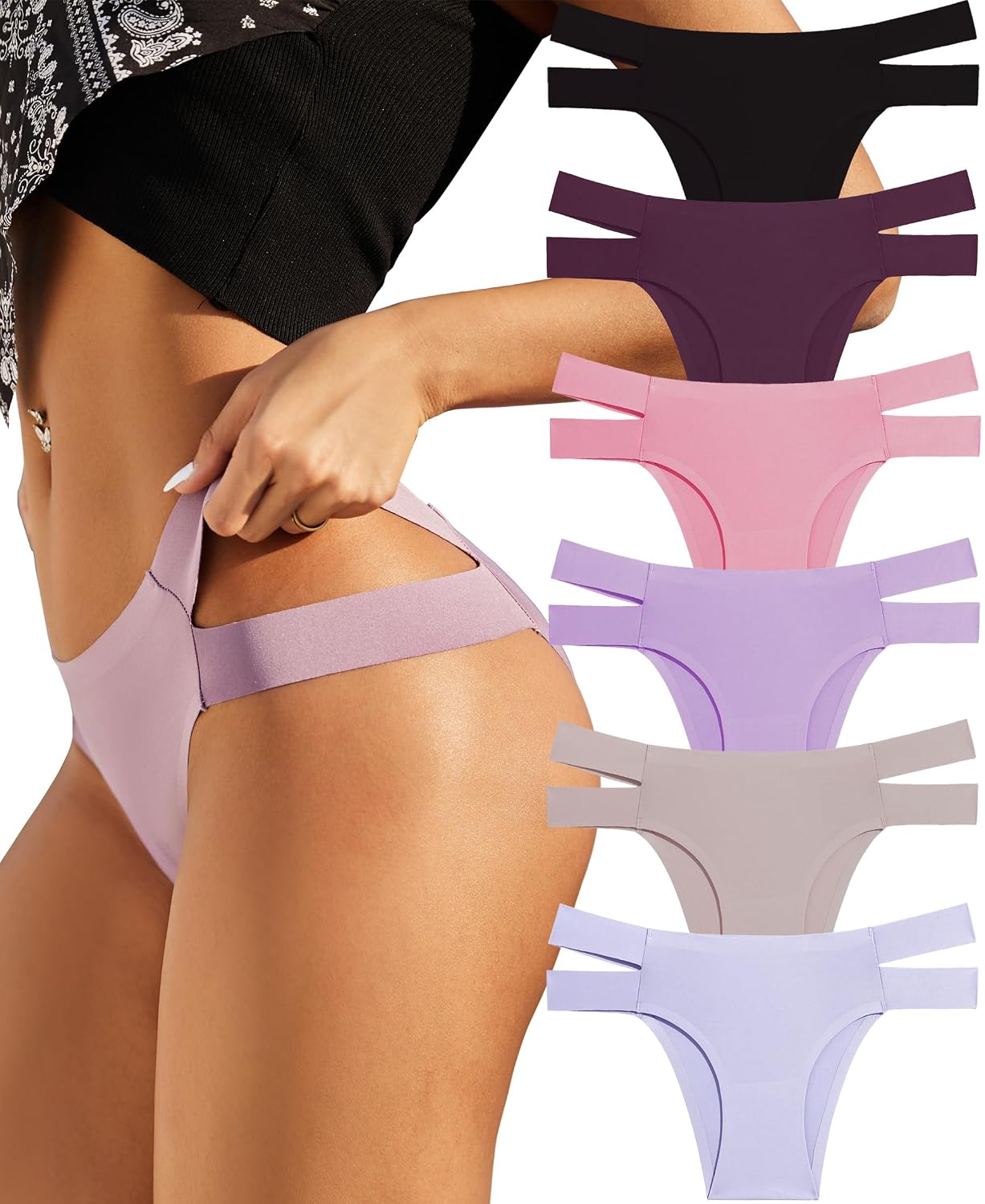 Knowyou Seamless Bikini Panties 6-Pack