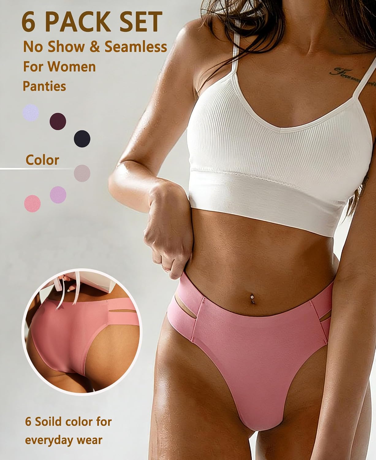Knowyou Seamless Bikini Panties 6-Pack — image 3