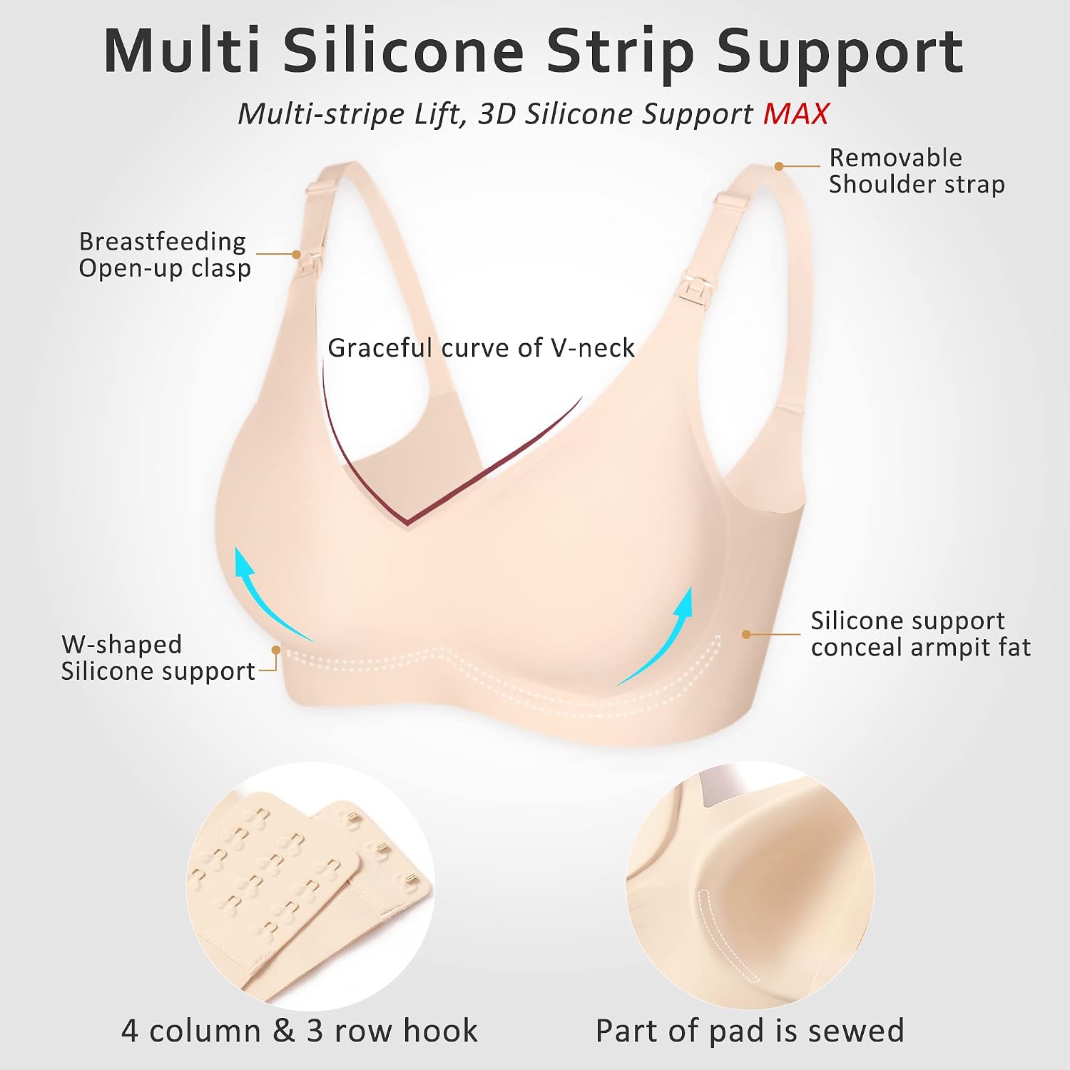 Vinfact Smooth Wireless Nursing Bralette with Extender — image 7