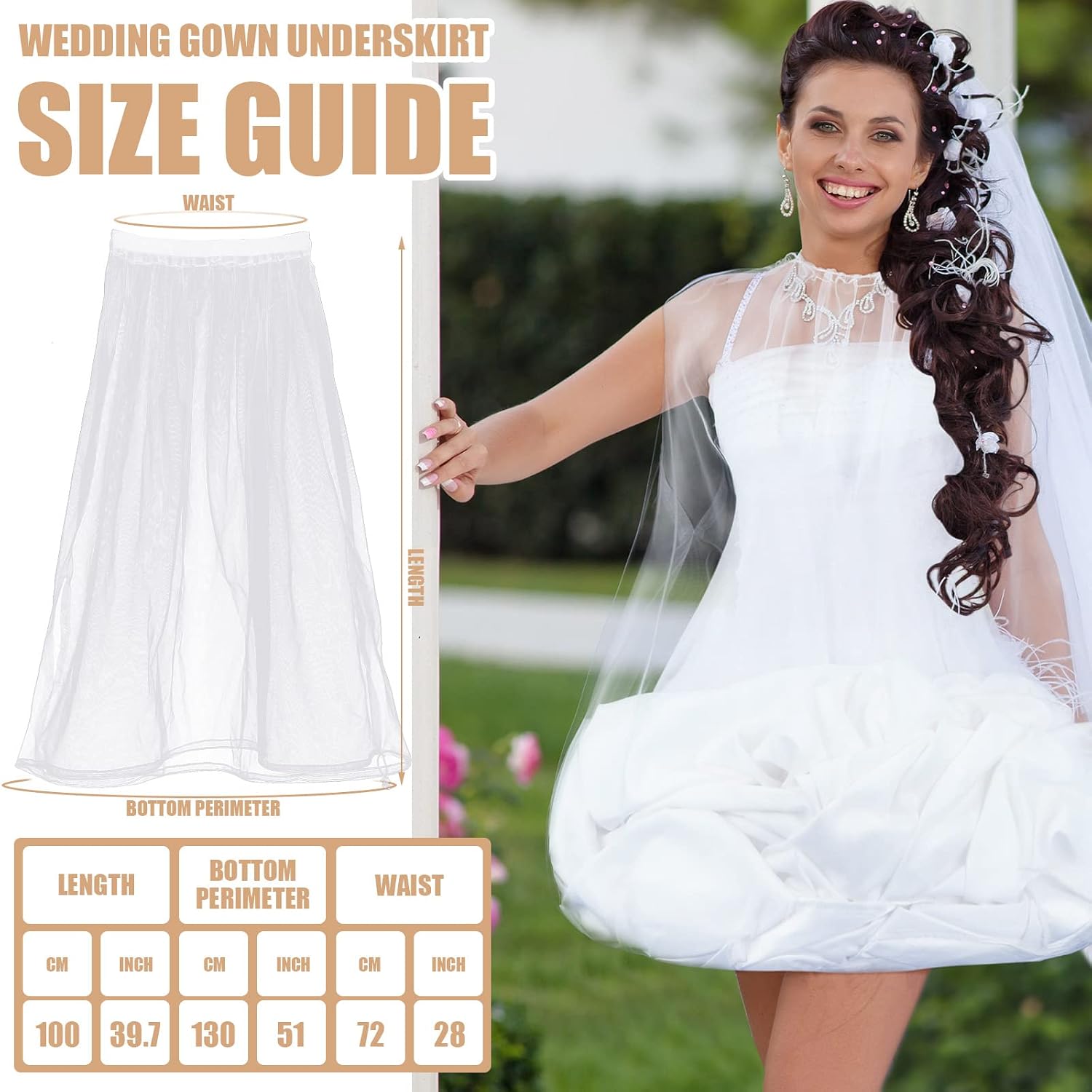 JenPen Bridal Underskirt with Drawstring Waist — image 2
