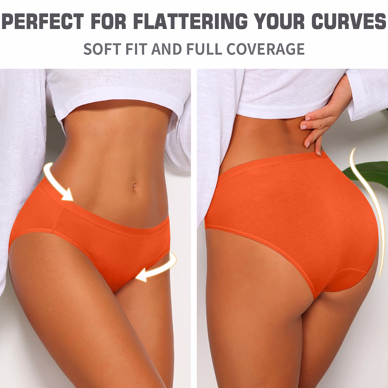 Eiggam Women's Cotton High-Cut Bikini Panties — image 3