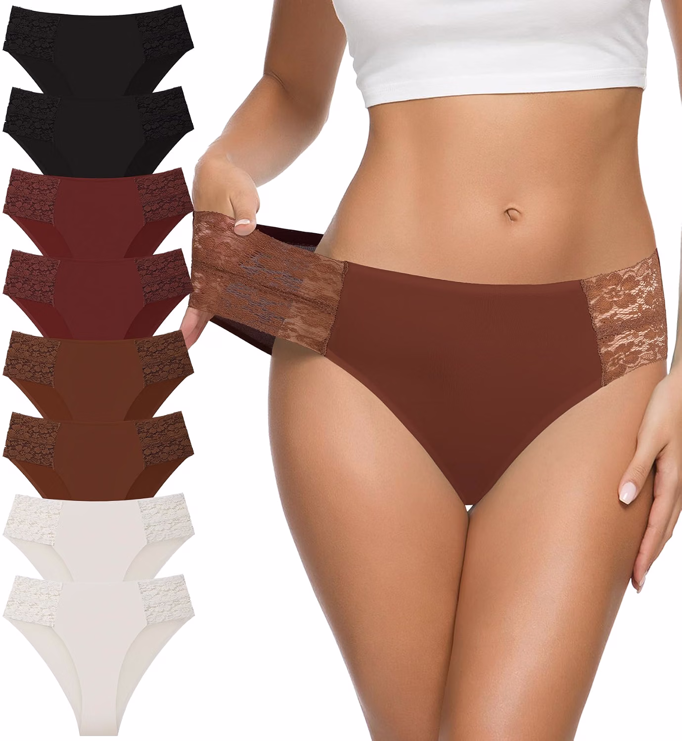 Eiggam Women's Cotton High-Cut Bikini Panties — image 7