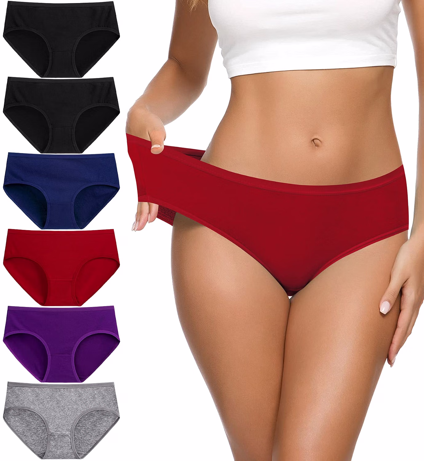 Eiggam Women's Cotton High-Cut Bikini Panties — image 8