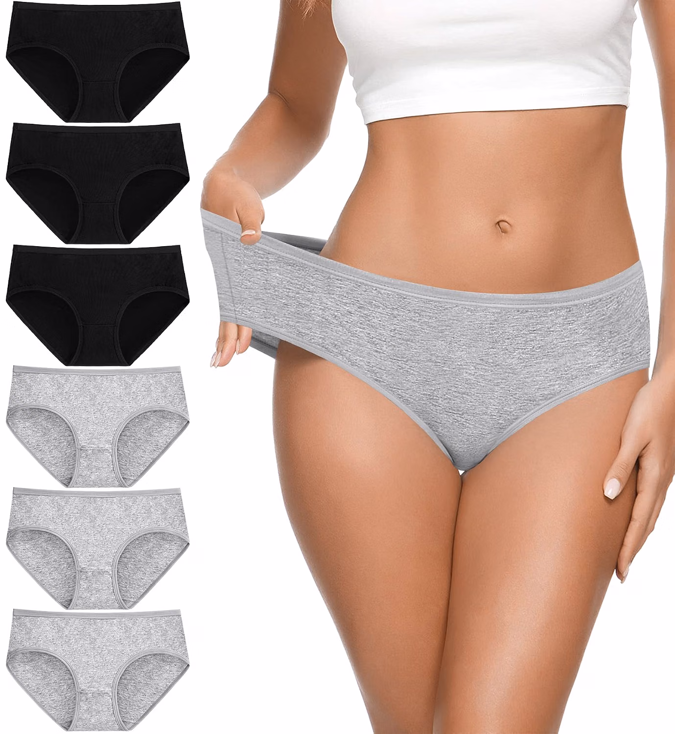 Eiggam Women's Cotton High-Cut Bikini Panties — image 12