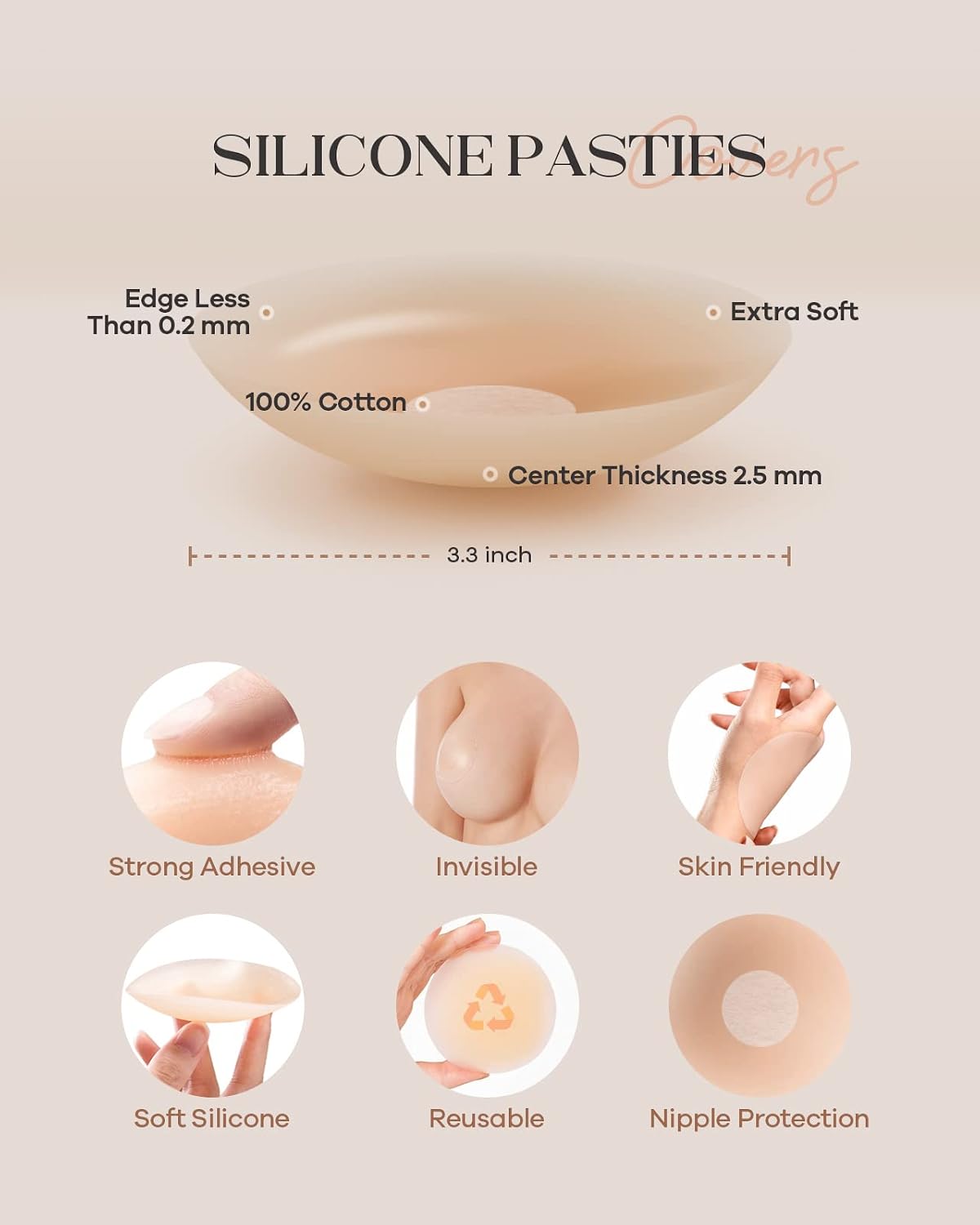 BearKig Reusable Silicone Nipple Pasties with Travel Box — image 3