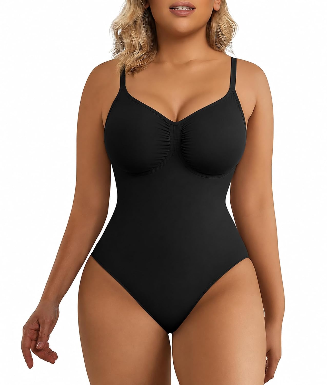SHAPERX Tummy Control Seamless Thong Bodysuit