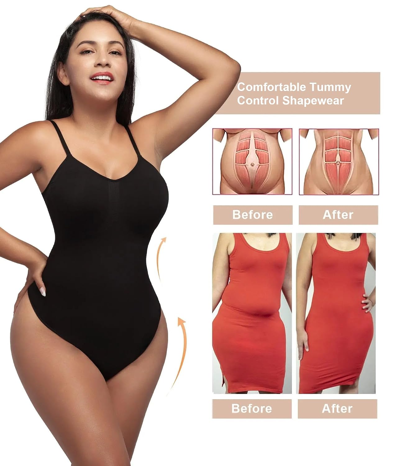 SHAPERX Tummy Control Seamless Thong Bodysuit — image 6