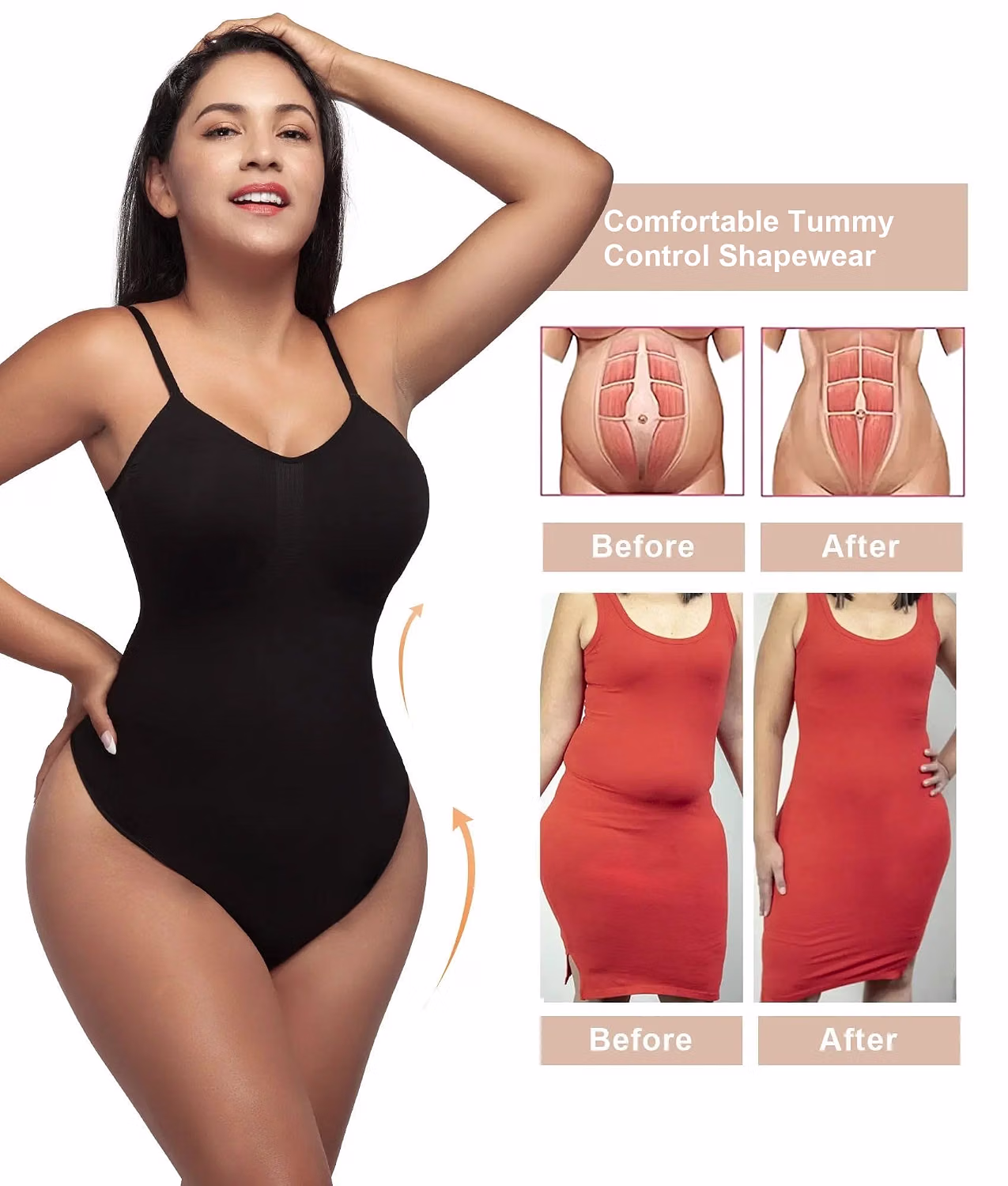 SHAPERX Waist Snatching Thong Bodysuit — image 6