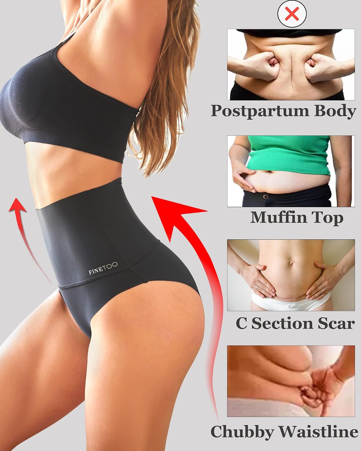 FINETOO High Waisted Tummy Control Shapewear Briefs — image 5