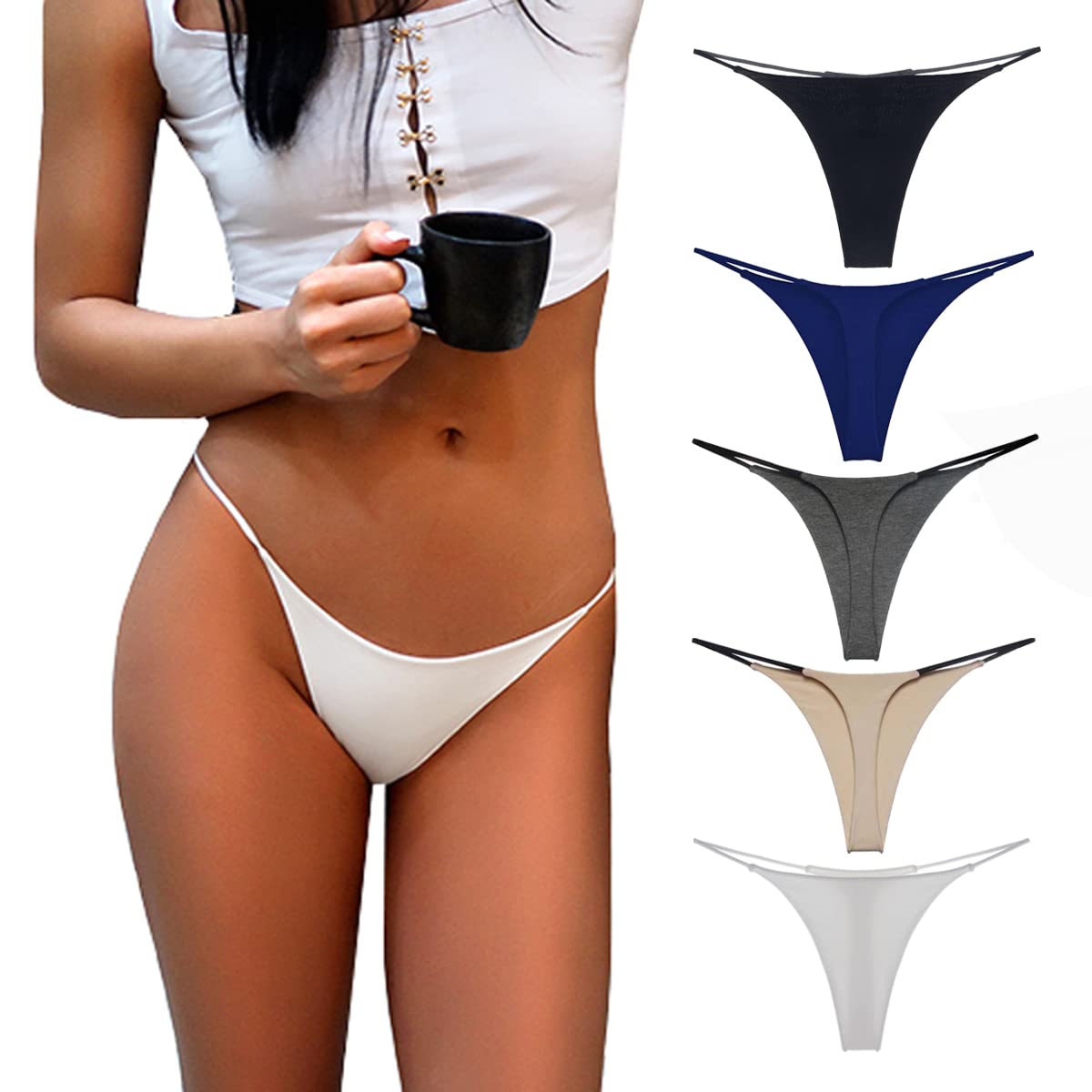 Aogda Women's Cotton Low Rise G-String Thong