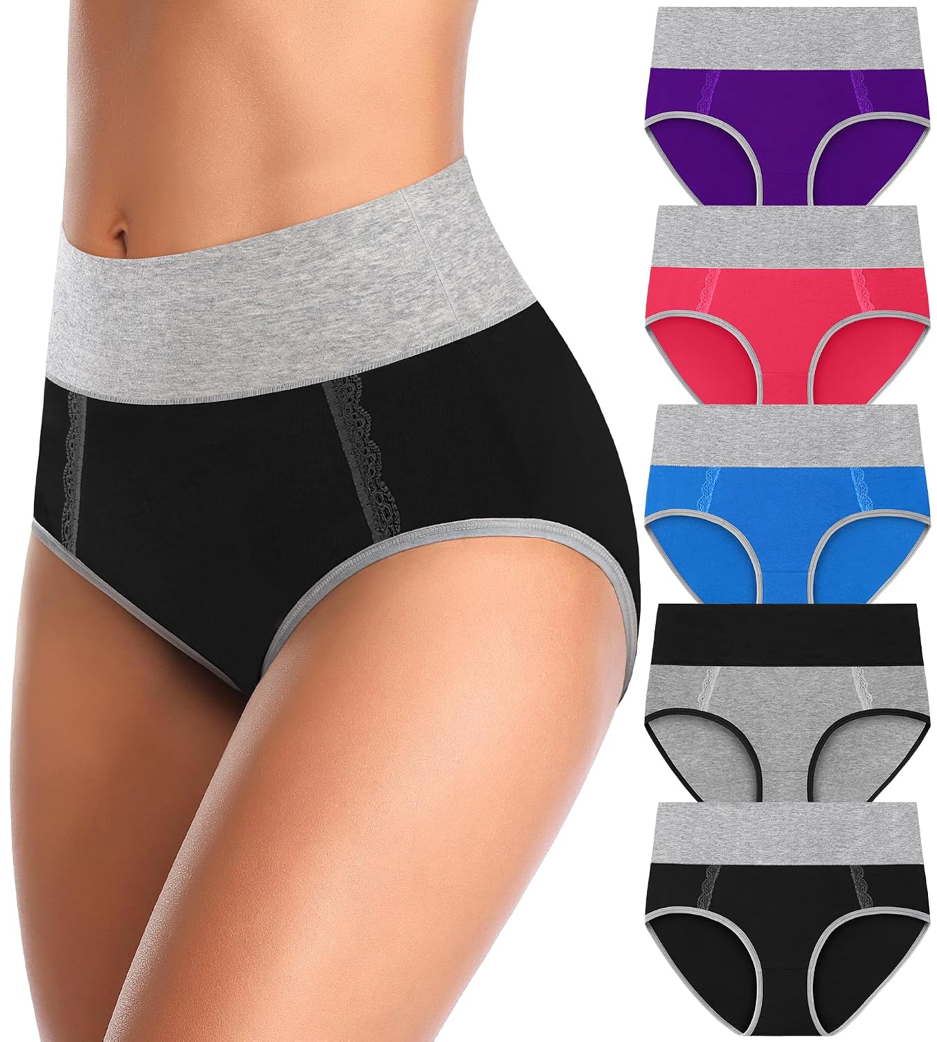 MISSWHO Cotton High Waisted Panties Multipack