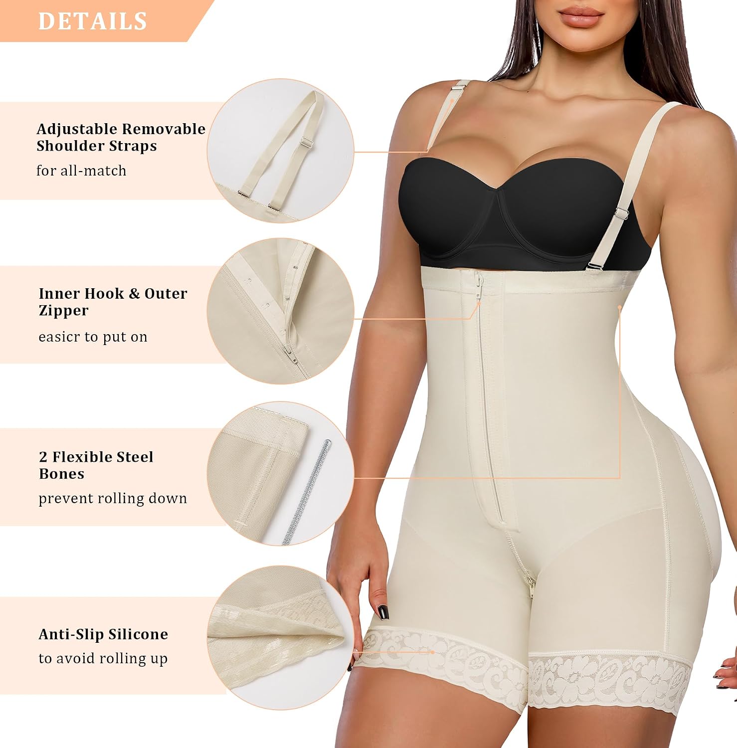 YIANNA Tummy Control Shapewear Body Shaper Girdle — image 4